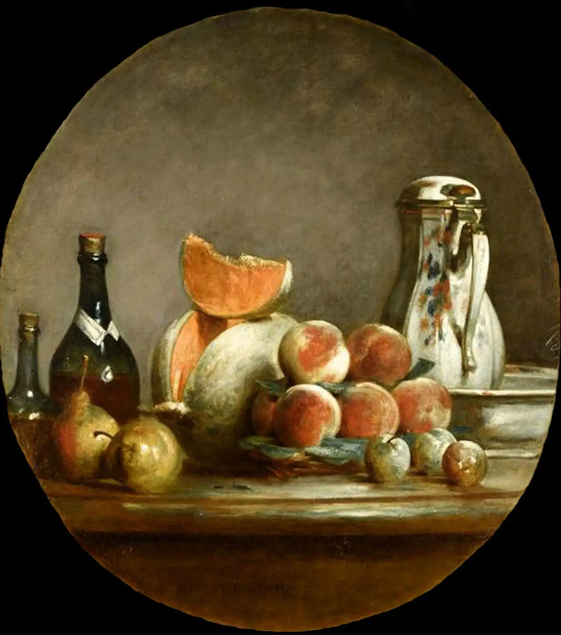 Melón, Peras, Duraznos y Ciruelas - Jean Simeón Chardin