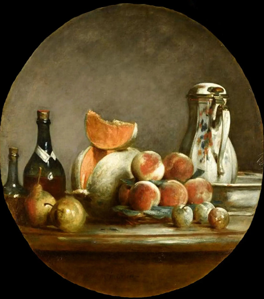 Melón, Peras, Duraznos y Ciruelas - Jean Simeón Chardin
