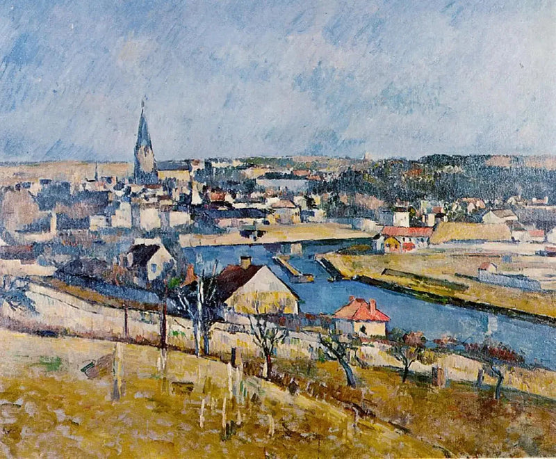 Melun visto desde Le Mée-sur-Seine - Paul Cézanne