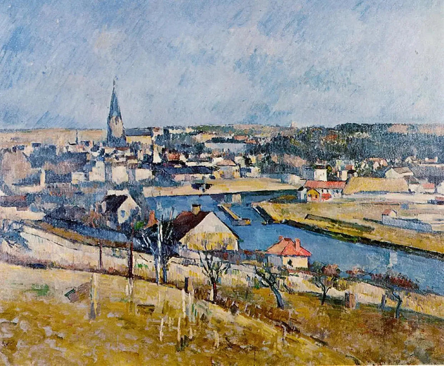 Melun visto desde Le Mée-sur-Seine - Paul Cézanne