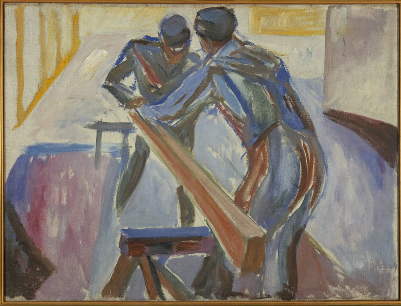 Carpinteros en el taller - Edvard Munch
