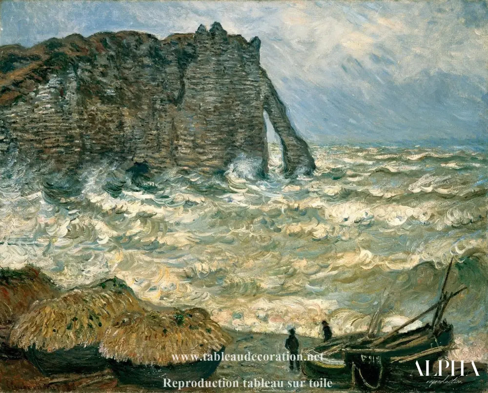 Mer agitée à Étretat - Claude Monet - Reproductions de tableaux et peintures haut de gamme