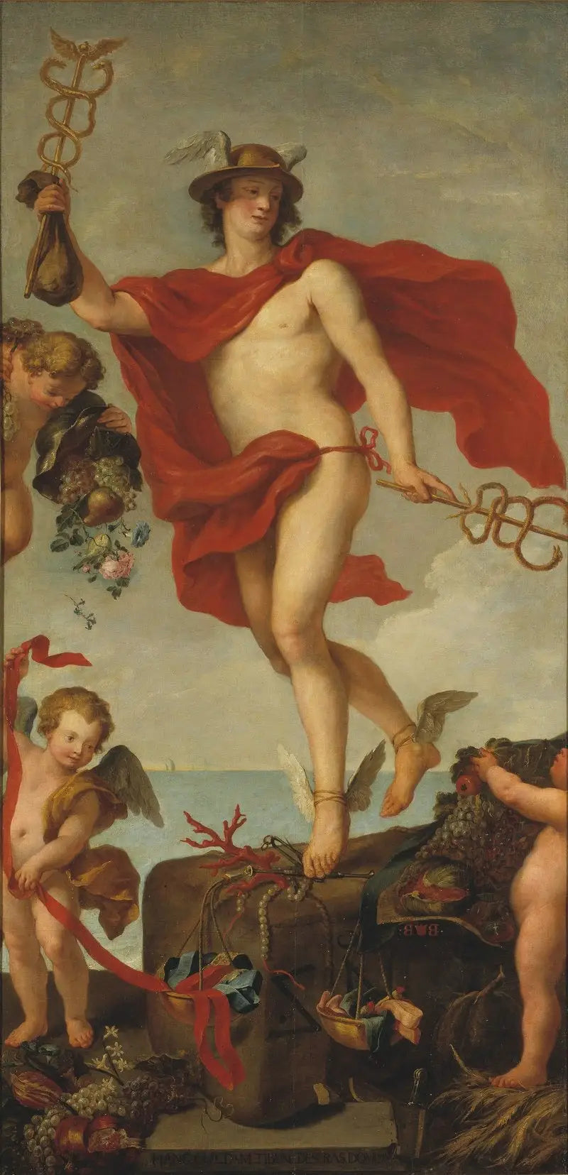 Mercurio en salida de Amberes. Fragmento de un cuadro más grande. - Peter Paul Rubens