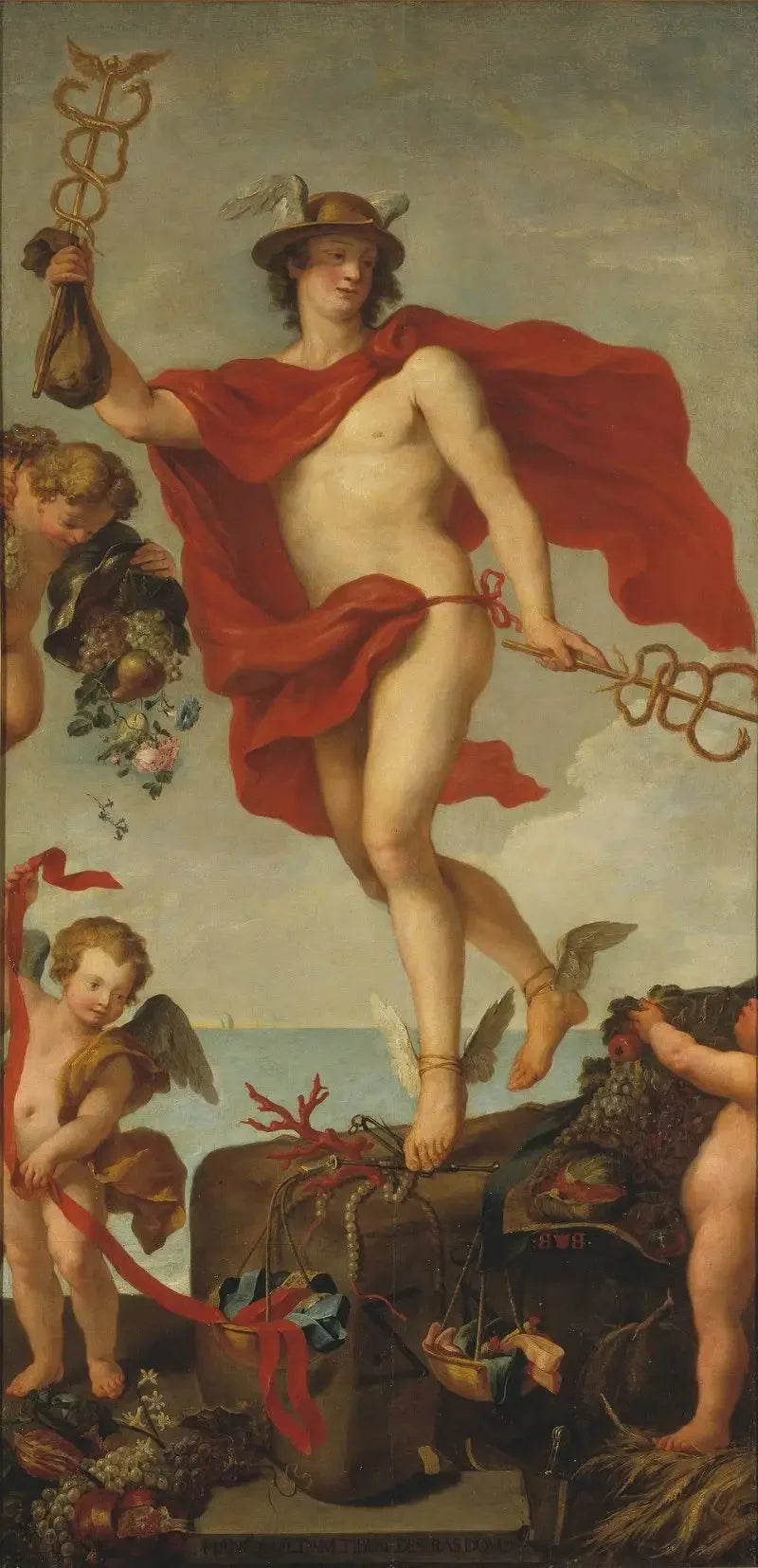 Mercurio en salida de Amberes. Fragmento de un cuadro más grande. - Peter Paul Rubens