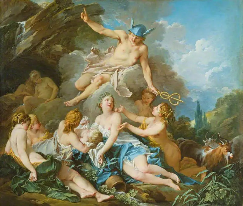 Mercurio confiado al niño Baco con las ninfas - François Boucher