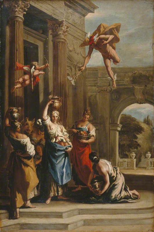 Mercurio, Hércules y Aglauros - Sebastiano Ricci