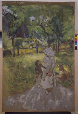 Madre e hijo en el jardín (mañana en el huerto) - Édouard Vuillard