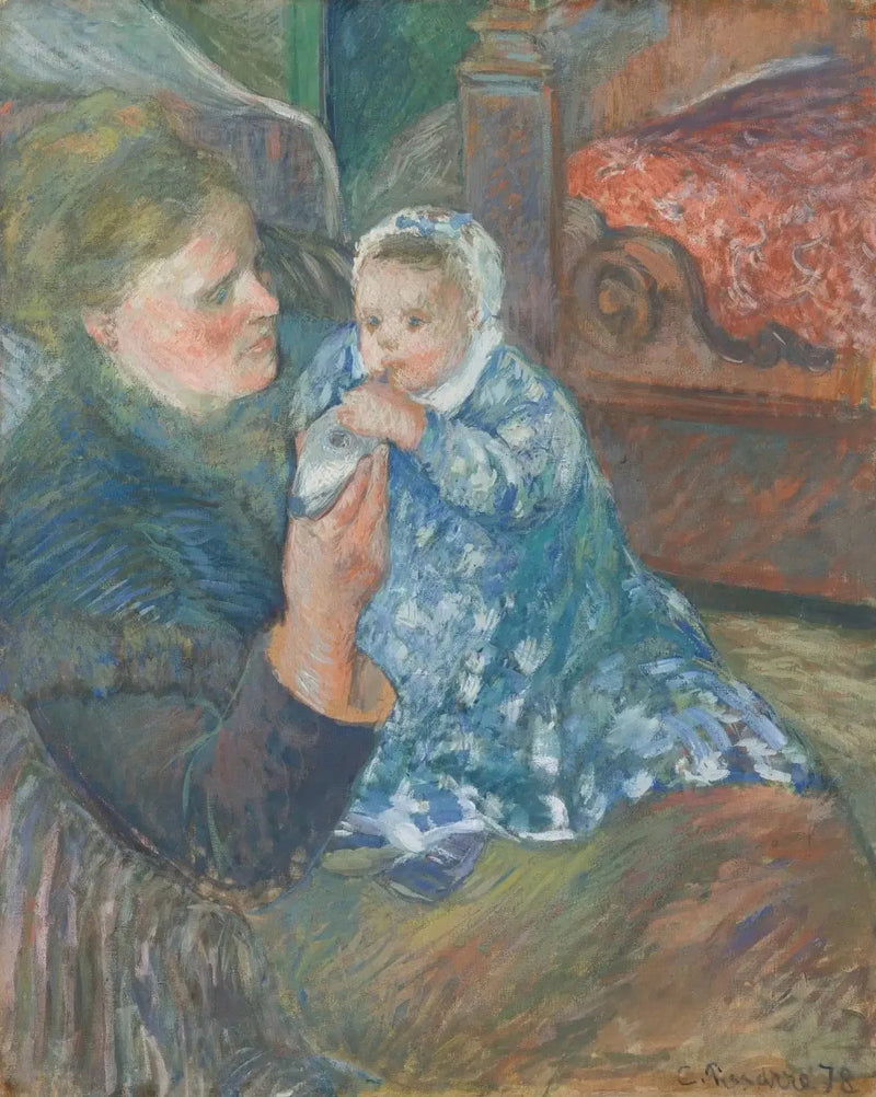 Madre e hijo (Julie Pissarro y su hijo Ludovic-Rodolphe llamado Rodo) - Camille Pissarro