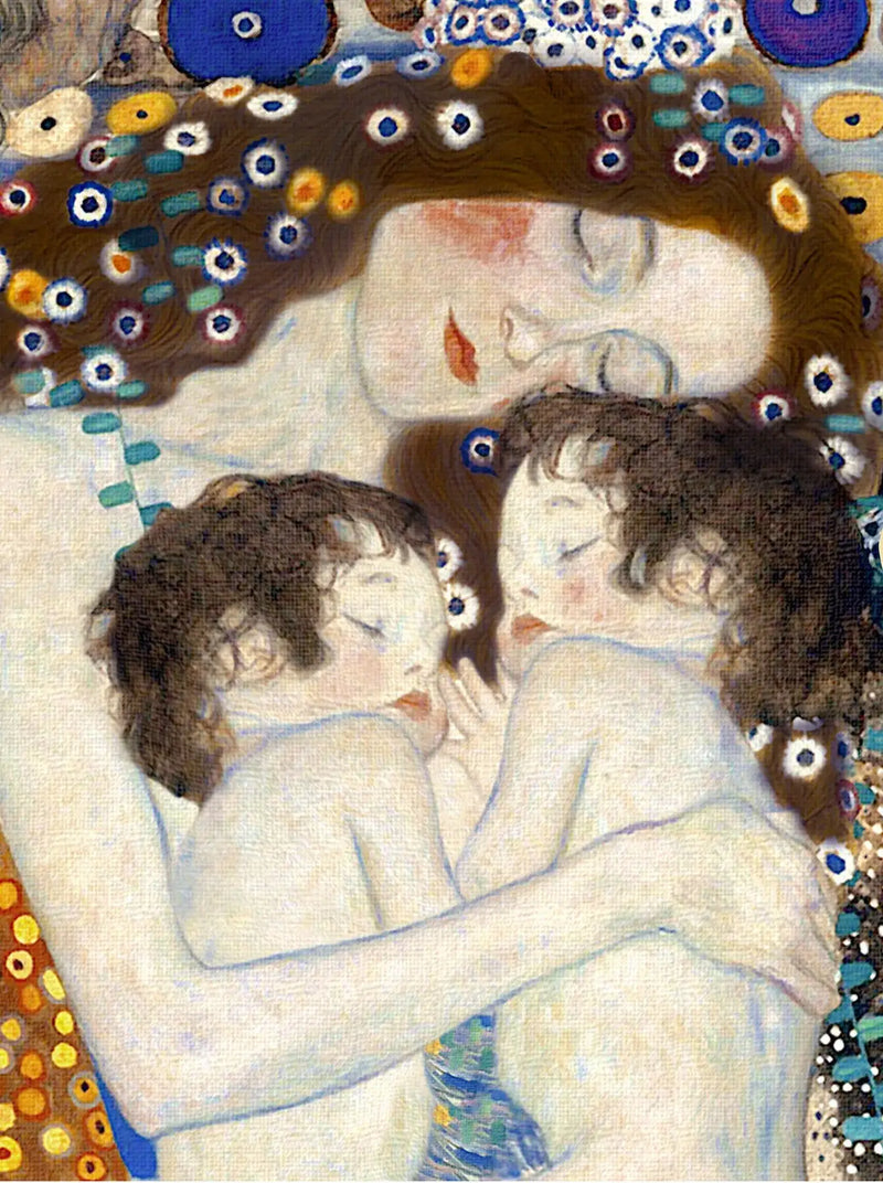 👩‍👧‍👦 Madre e hijos – Versión Light (Detalle II de Las Tres Edades de la Mujer) – Gustav Klimt (1905)