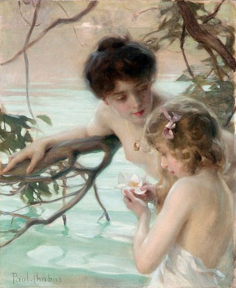 Mère et fille au bain - Paul Chabas image 1 copie de tableau peinte à la main