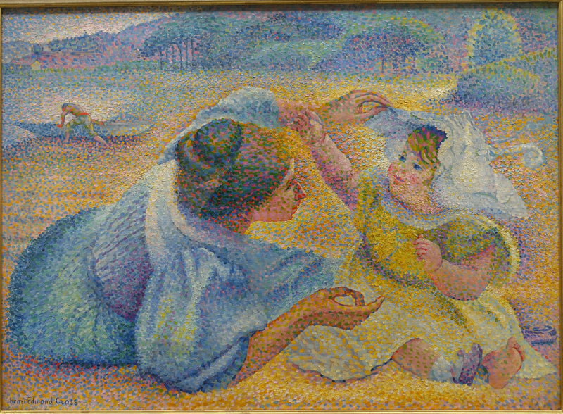 Madre jugando con su hijo - Henri-Edmond Cross