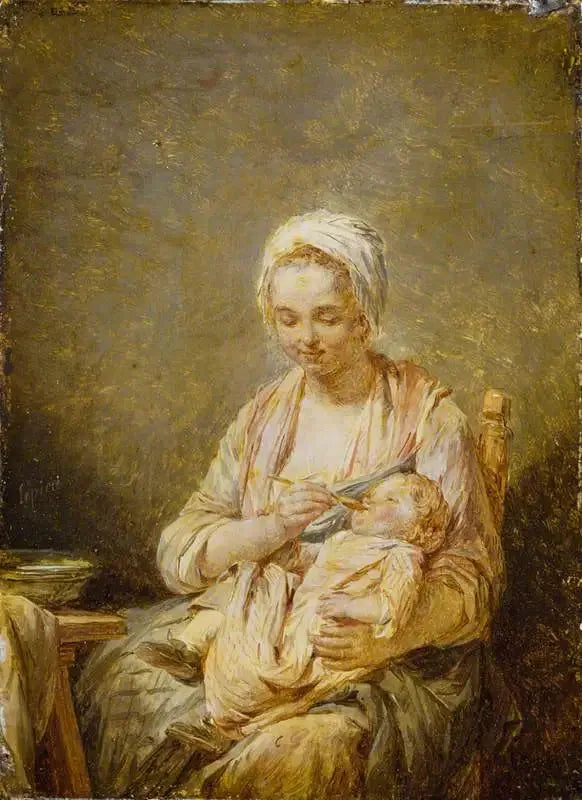 Madre alimentando a su hijo - Nicolas-Bernard Lepicie