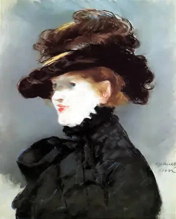 Méry Laurent con sombrero negro - Édouard Manet