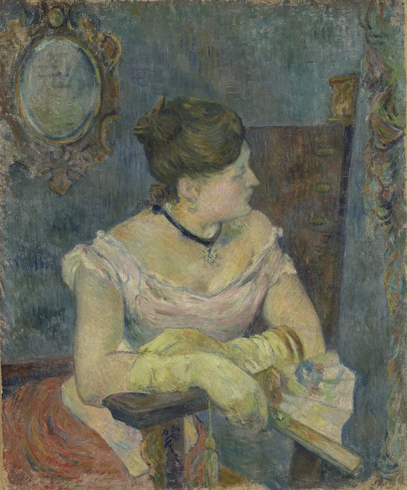 Mette Gauguin en vestido de noche - Paul Gauguin