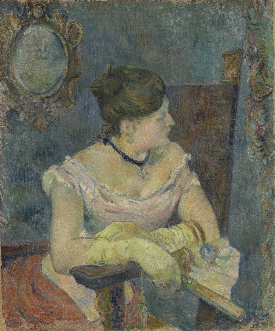 Mette Gauguin en vestido de noche - Paul Gauguin