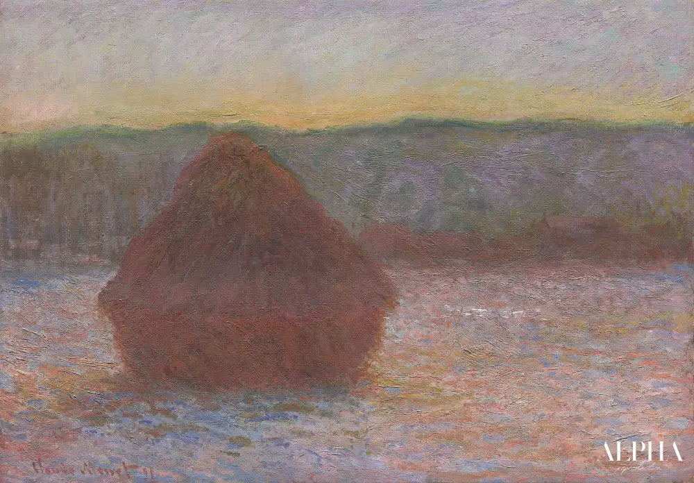 Meule, dégel, crépuscule - Claude Monet - Reproductions de tableaux et peintures haut de gamme