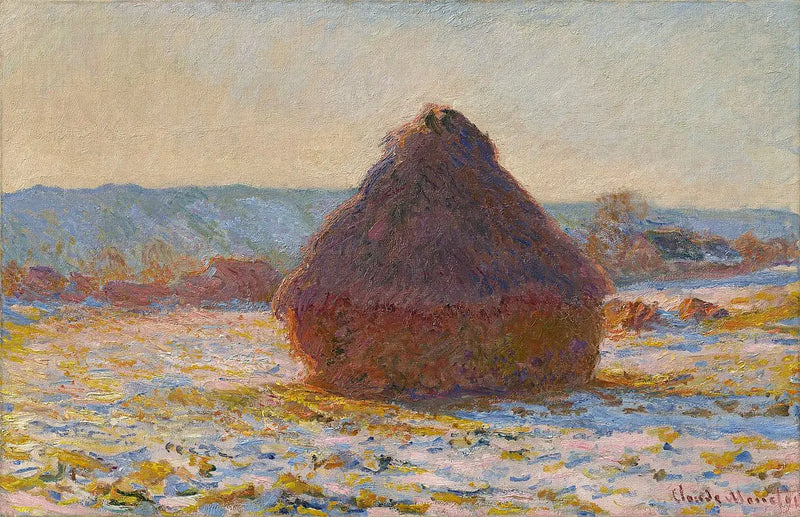 Meule, efecto de nieve, sol - Claude Monet