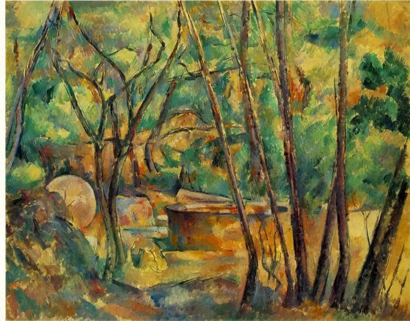 Molino y cisterna en el sotobosque - Paul Cézanne