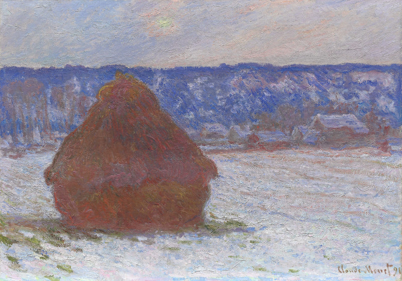 Muela abrasiva, efecto nieve, tiempo nublado W1281 - Claude Monet
