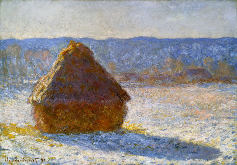 Muela abrasiva, efecto nieve, por la mañana W1280 - Claude Monet