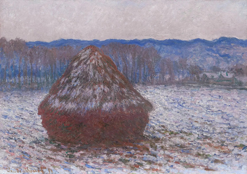 Muela abrasiva, efecto nieve, por la mañana W1280 - Claude Monet