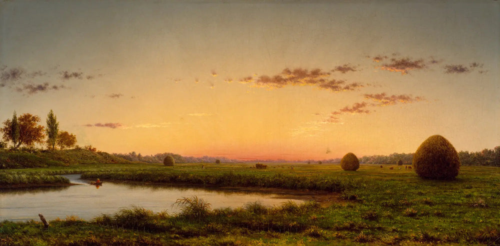 Meules de foin dans les marais de Newburyport - Martin Johnson Heade image 1 reproduction artisanale de tableau