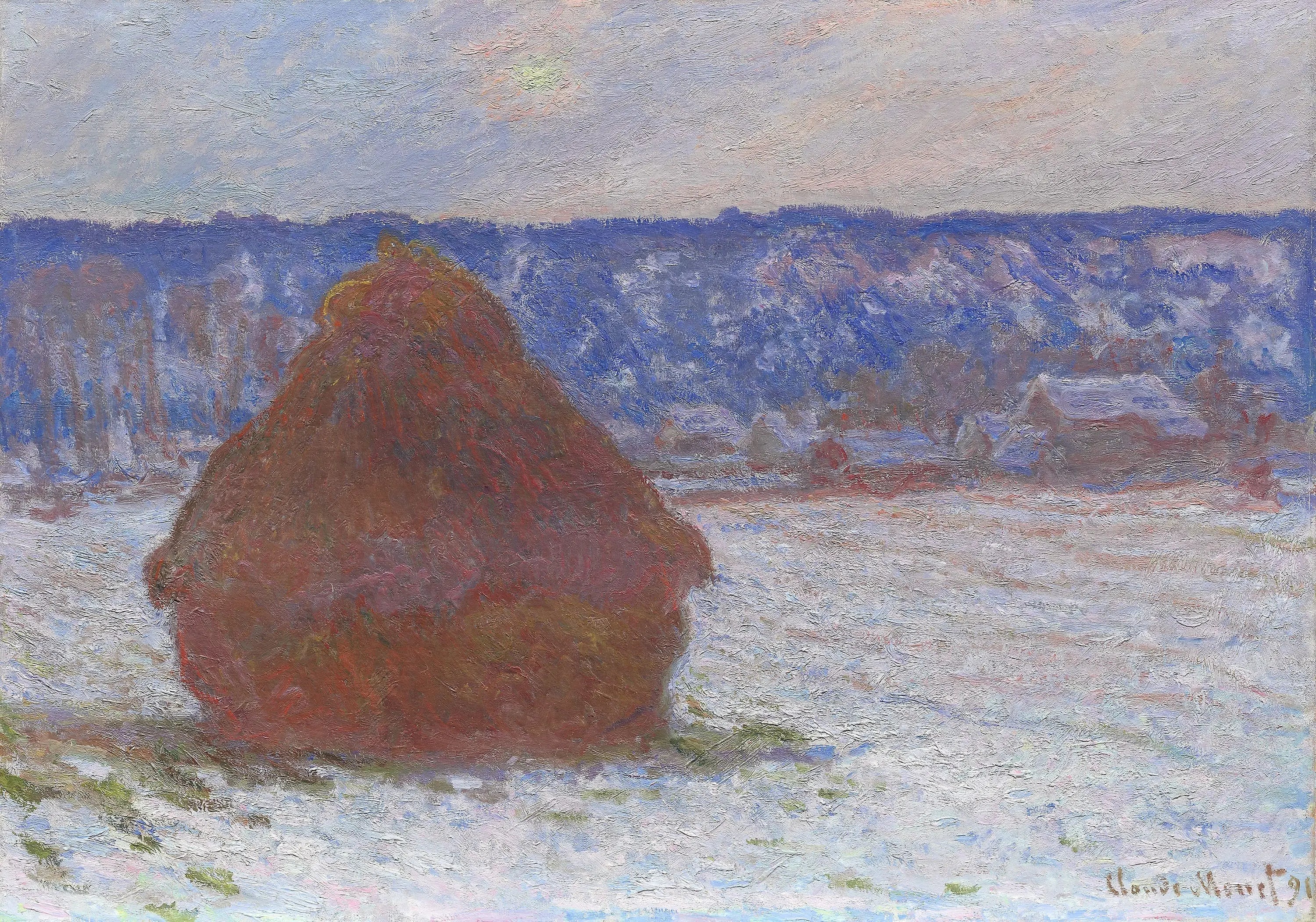 Reproduction du tableau « Meules, effet de neige - Claude Monet » par Alpha Reproduction en peinture à l’huile