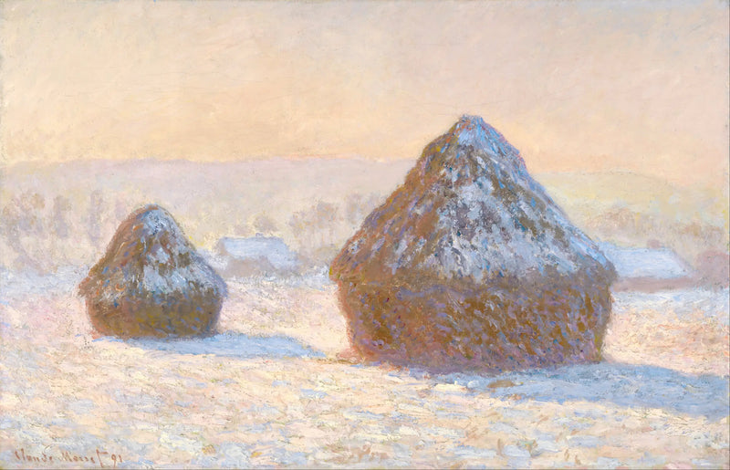 Molinos, efecto de nieve, por la mañana - Claude Monet