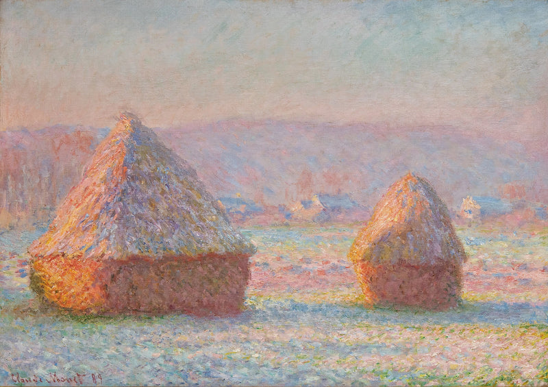 Les Meules, efecto gelatina blanca W1215 - Claude Monet