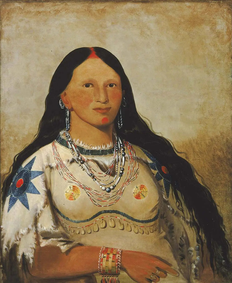 Mi-néek-ee-súnk-te-ka, Vison, una hermosa chica - George Catlin