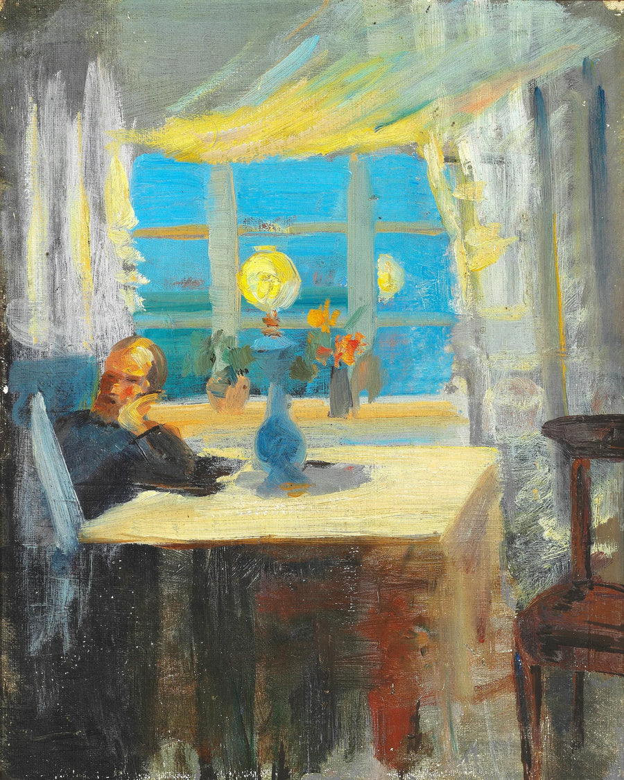Michael Ancher lee el periódico. -Anna Ancher