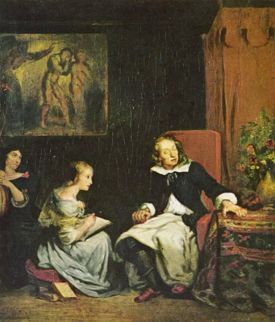 Milton dictando a sus hijas su poema épico, « El paraíso perdido » - Eugène Delacroix