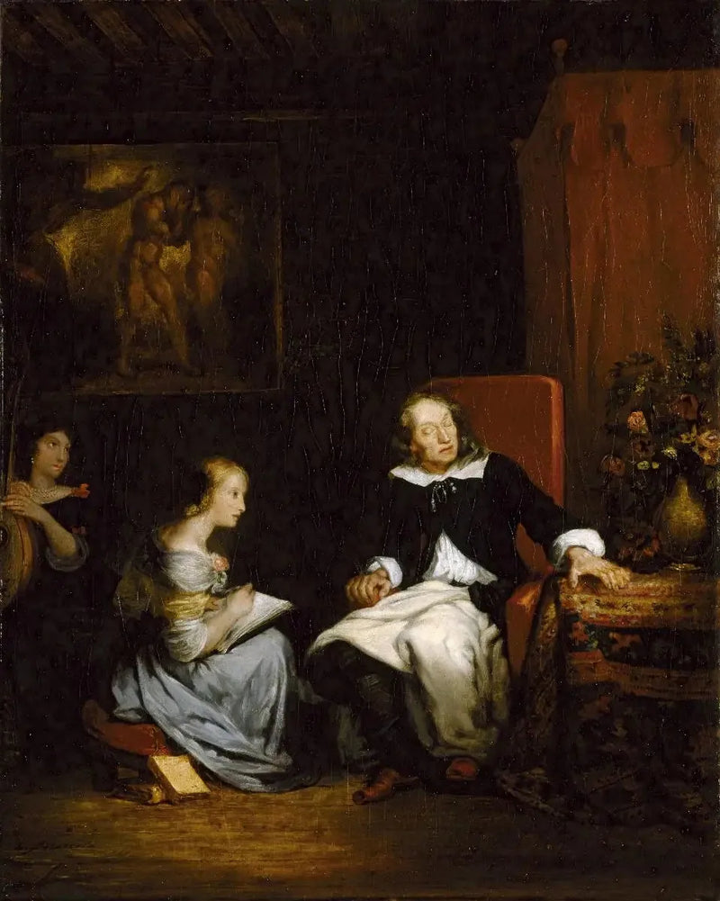 Milton dictando a sus hijas su poema épico, « El paraíso perdido » - Eugène Delacroix
