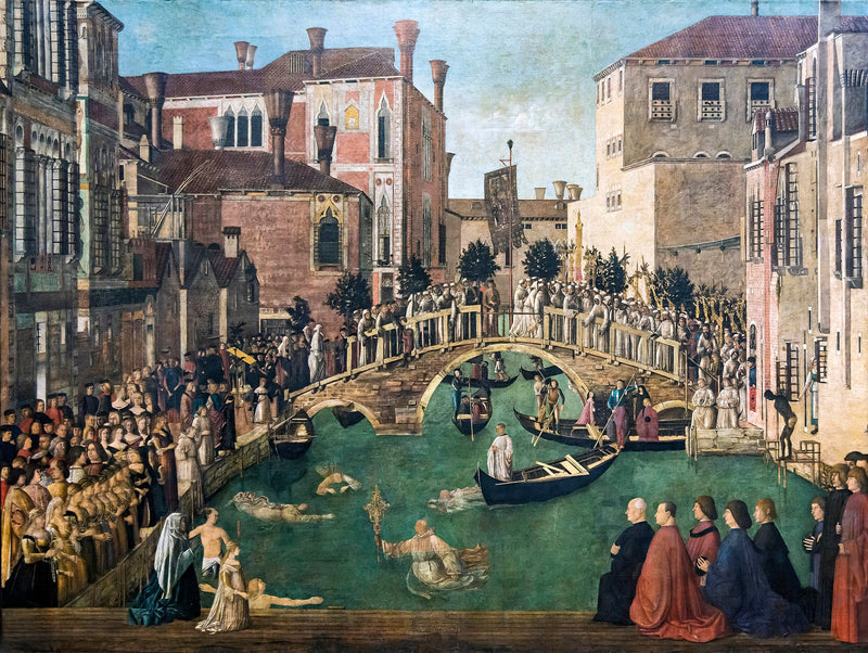 Milagro de la Cruz en el puente San Lorenzo - Gentile Bellini