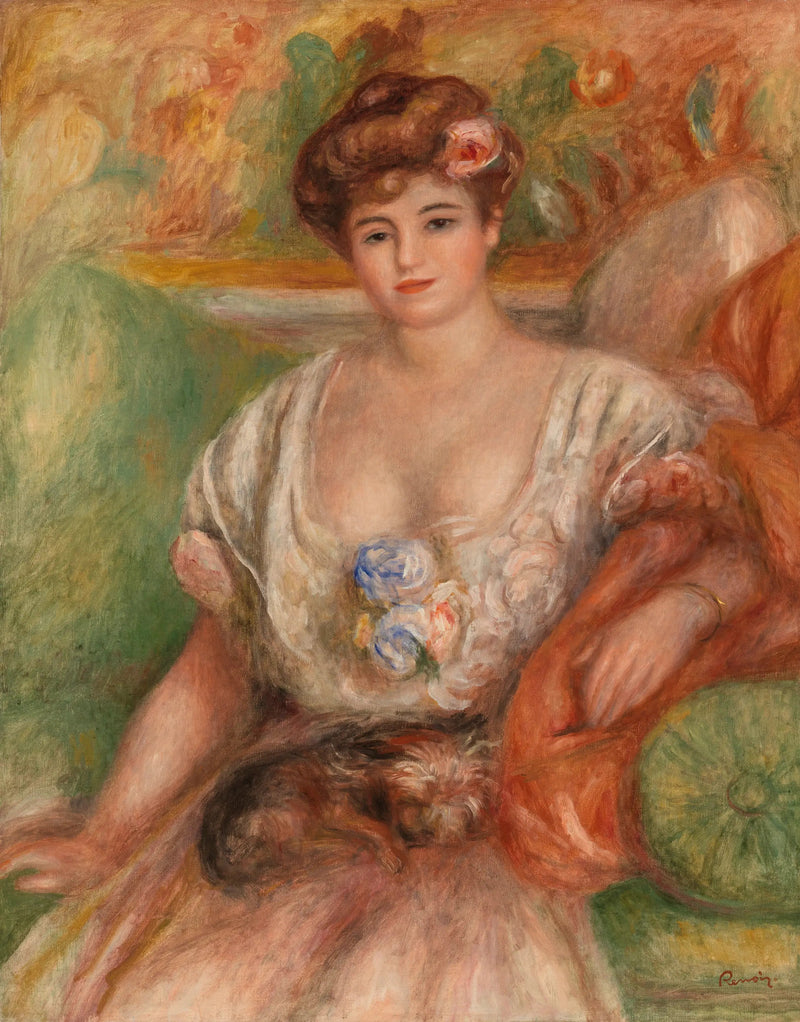 Misia Sert con un perrito - Pierre-Auguste Renoir