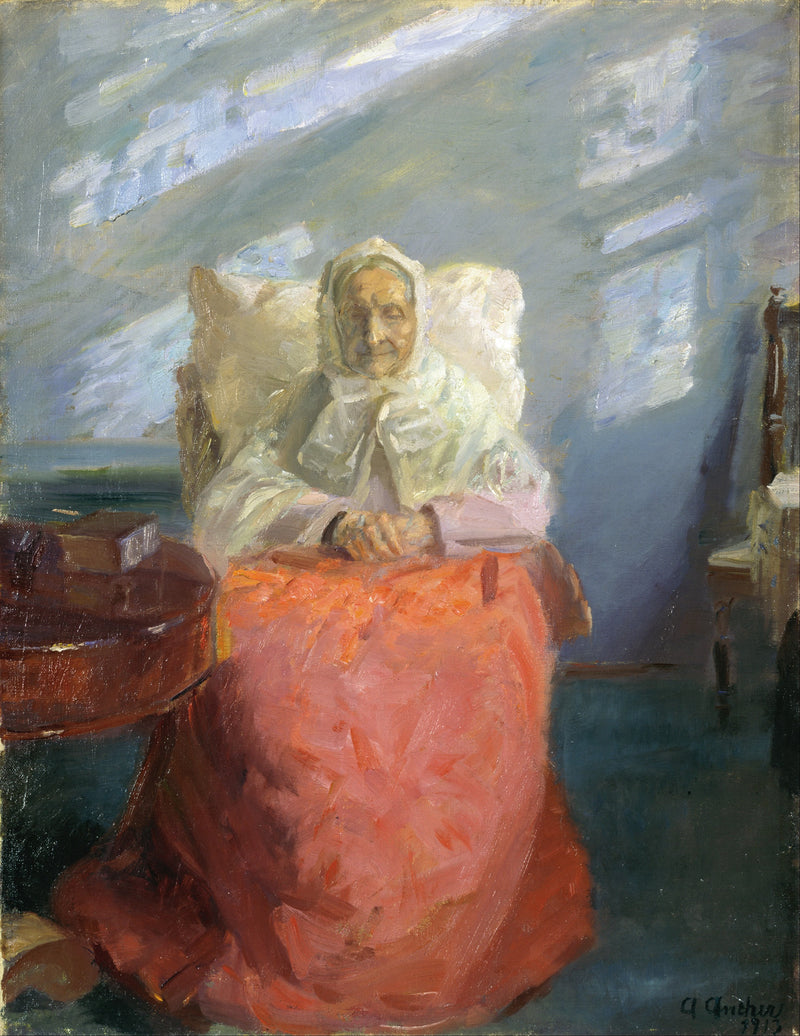 La señora Ancher en la habitación azul