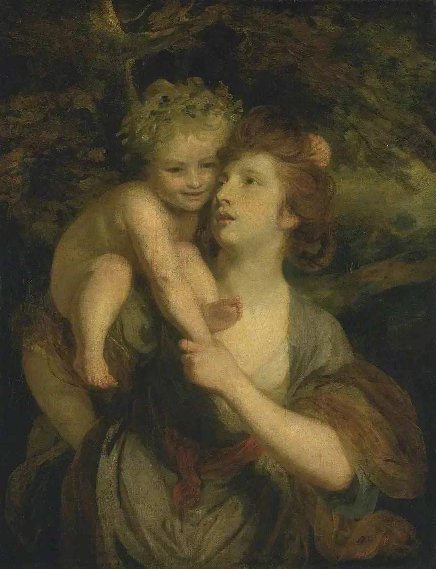 Mme Hartley en ninfa con un joven Baco - Joshua Reynolds