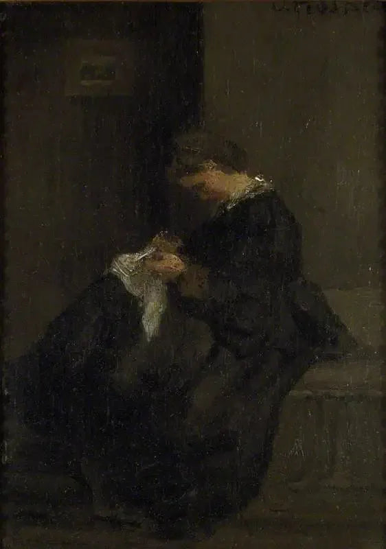 Sra. Pissarro cosiendo - Camille Pissarro