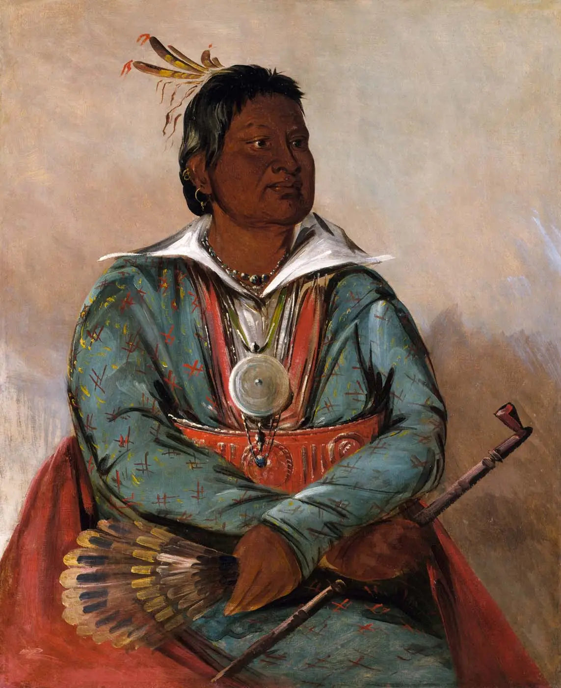 Mó-sho-la-túb-bee Celui qui éteint et tue Chef de la tribu - George Catlin - Alpha Reproduction