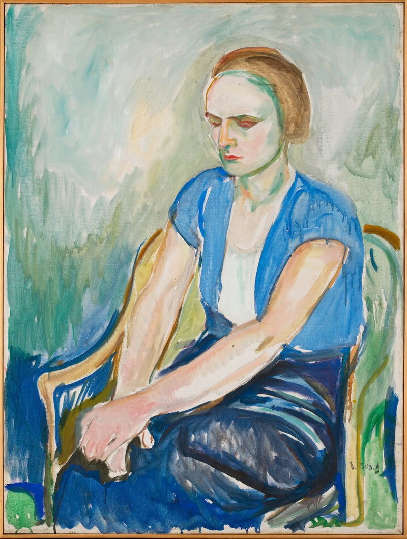 Modelo con las manos en las rodillas - Edvard Munch