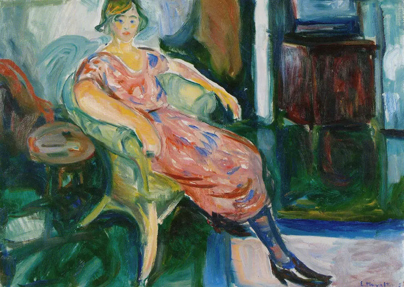 Modelo en una silla de mimbre - Edvard Munch