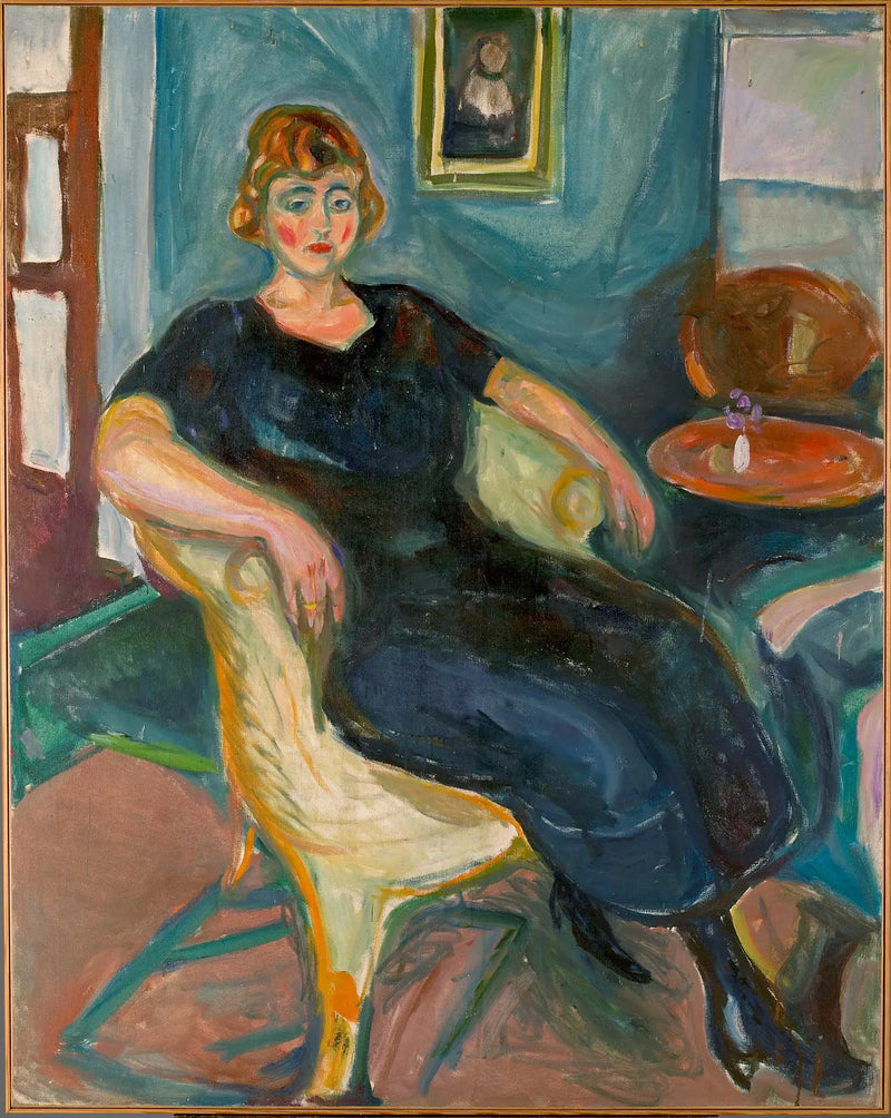 Modelo en una silla de mimbre - Edvard Munch