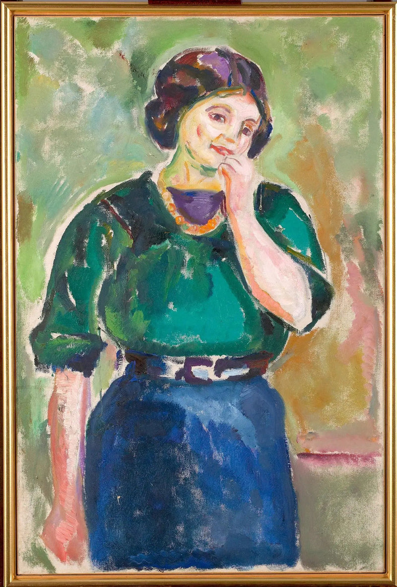 Modelo en verde y azul - Edvard Munch