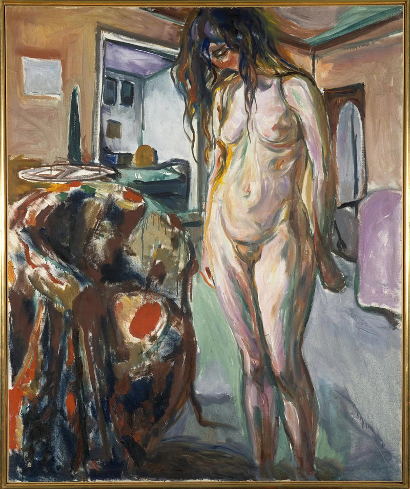 Modelo cerca de la silla de mimbre - Edvard Munch