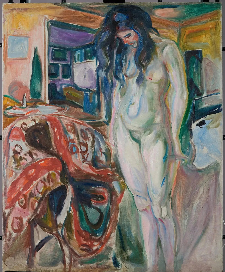 Modelo cerca de la silla de mimbre - Edvard Munch