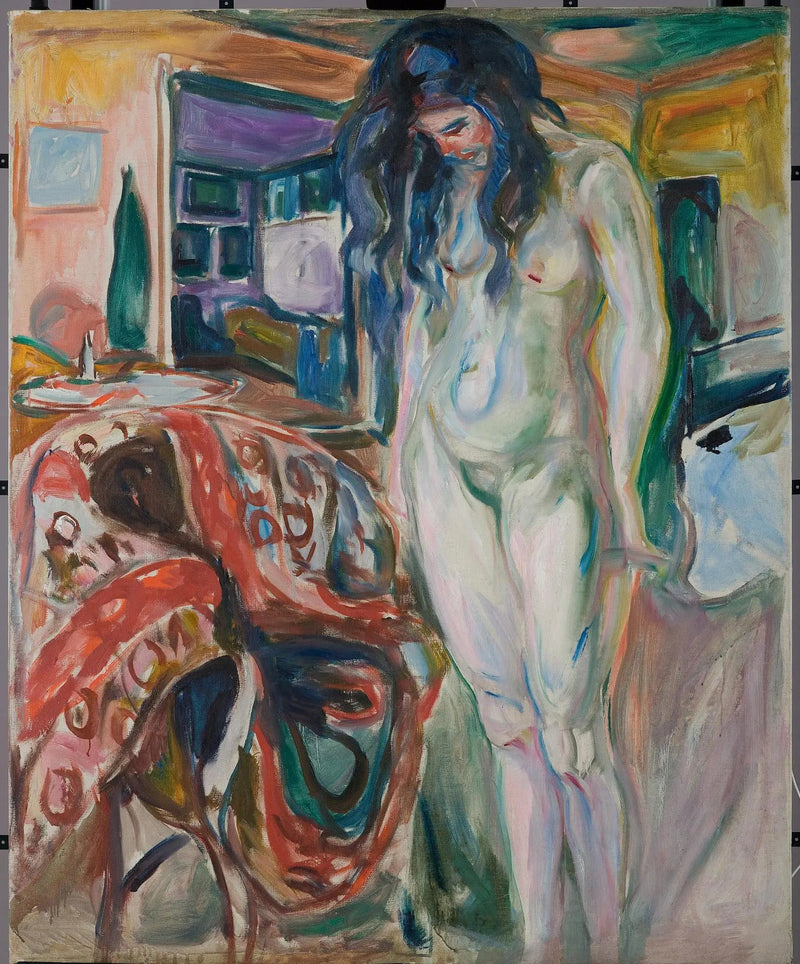Modelo cerca de la silla de mimbre - Edvard Munch