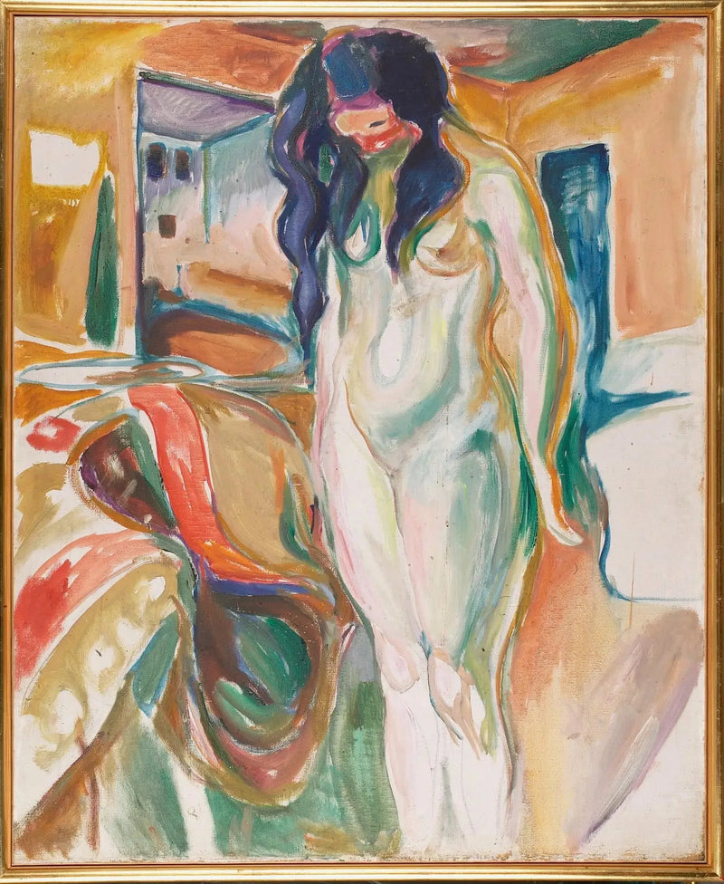 Modelo cerca de la silla de mimbre - Edvard Munch