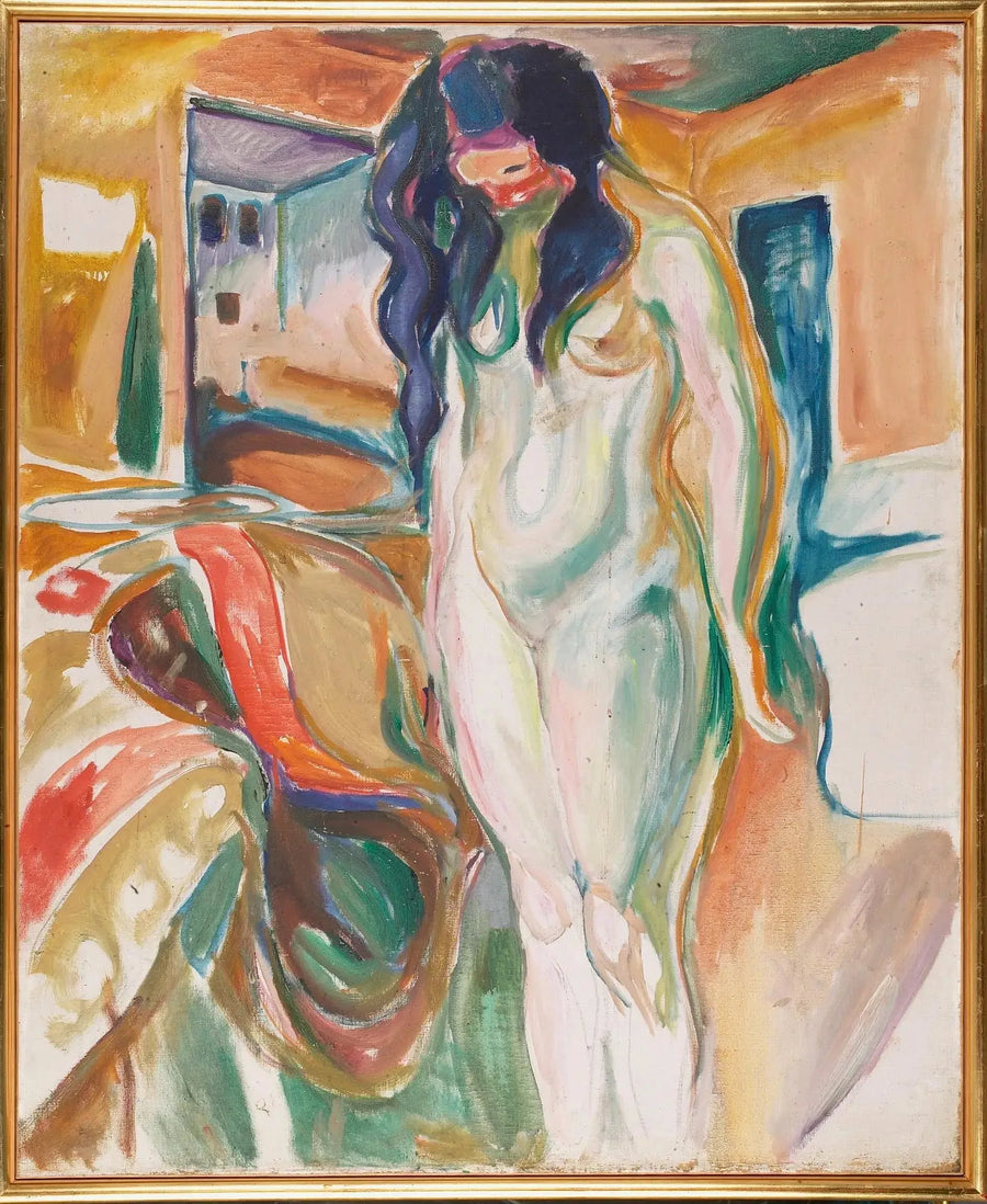 Modelo cerca de la silla de mimbre - Edvard Munch