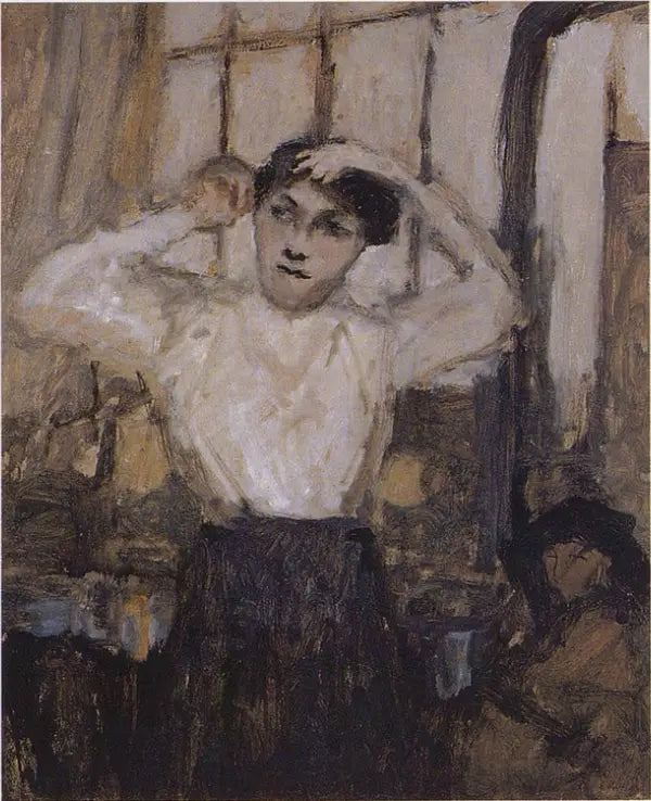 Modelo peinándose en el taller - Édouard Vuillard