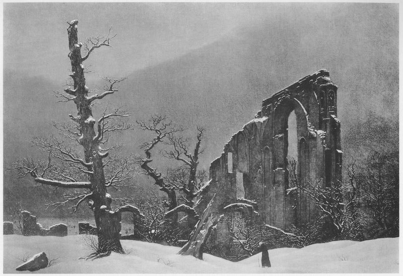 Monje en la nieve - Caspar David Friedrich